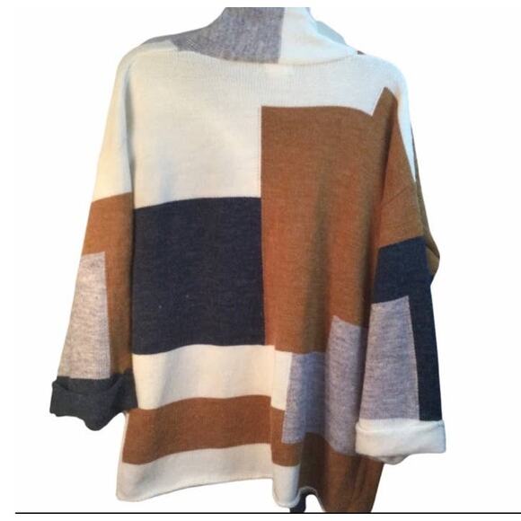 Main Strip Color Block Knit Cardigan Sz Large- Like New! - Picture 4 of 8